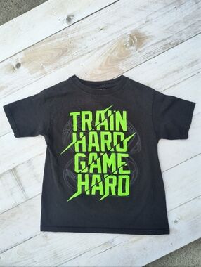 Delta Pro Weight Boys Train Hard Graphics Sports T-shirt SS Black Size 5